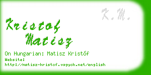 kristof matisz business card