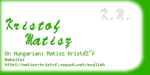 kristof matisz business card